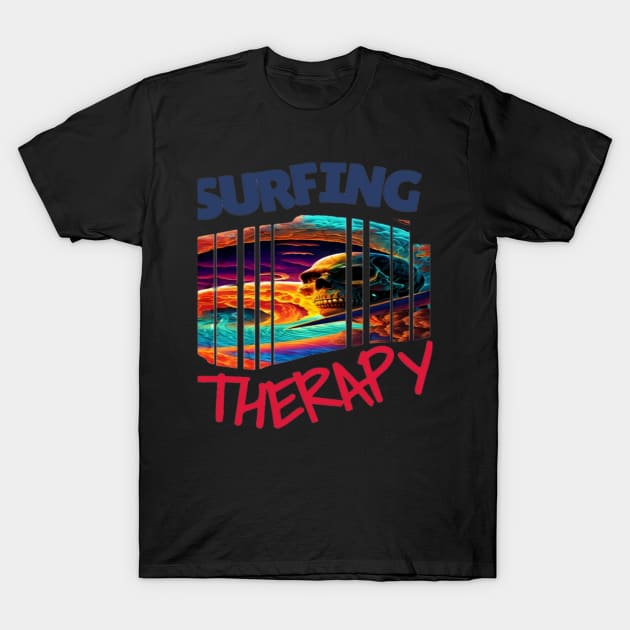 Surfing Therepy Hello Summer Surfing Sport Gift T-Shirt by Customo